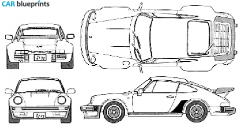 1985 Porsche 911 (930) Turbo 3.3 Coupe blueprint