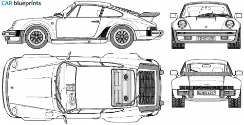 1975 Porsche 911 (930) Turbo Coupe blueprint