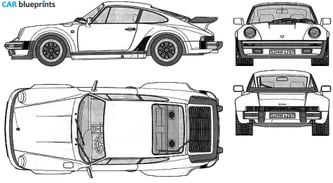 1975 Porsche 911 (930) Turbo Coupe blueprint