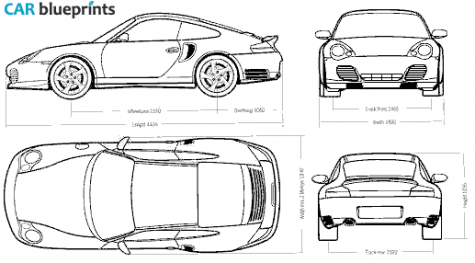 2002 Porsche 911 (996) Turbo Coupe blueprint