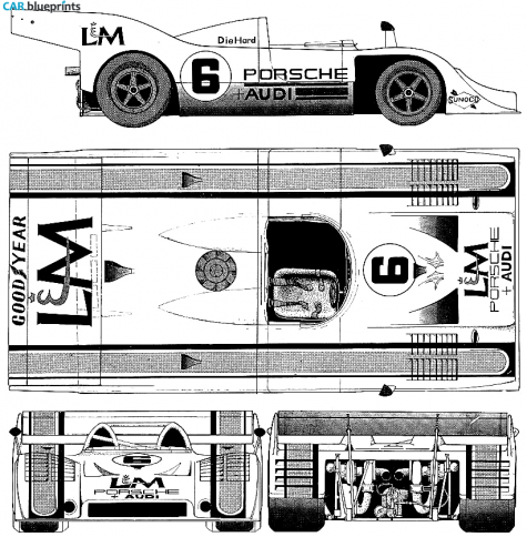 1971 Porsche 917 Can Am Roadster blueprint