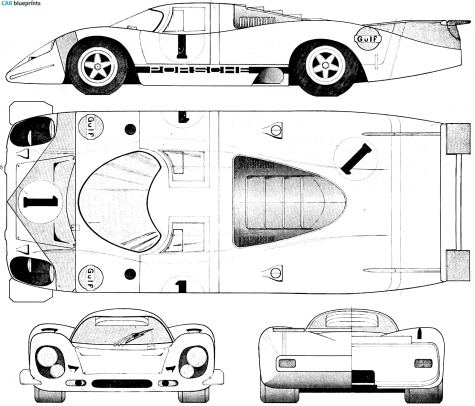 1970 Porsche 917 Coupe blueprint