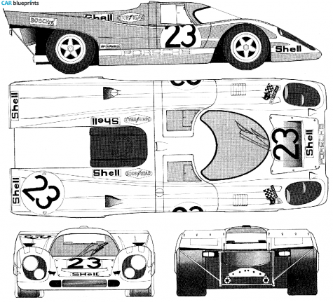 1971 Porsche 917 Le Mans Coupe blueprint