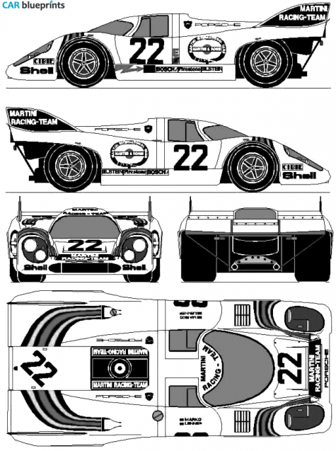 1971 Porsche 917 Le Mans Coupe blueprint