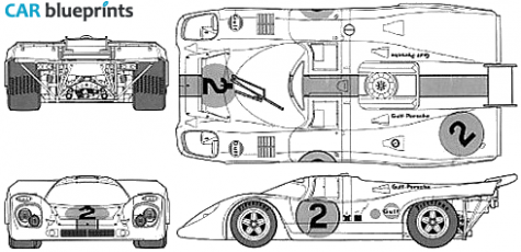 1971 Porsche 917K Coupe blueprint