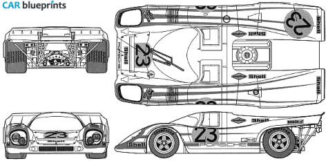 1971 Porsche 917K Coupe blueprint