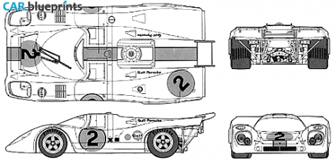 1971 Porsche 917K Daytona Coupe blueprint