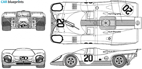 1970 Porsche 917K Le Mans Coupe blueprint