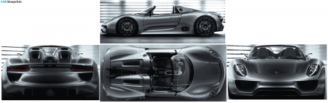 2010 Porsche 918 Spyder Concept Roadster blueprint