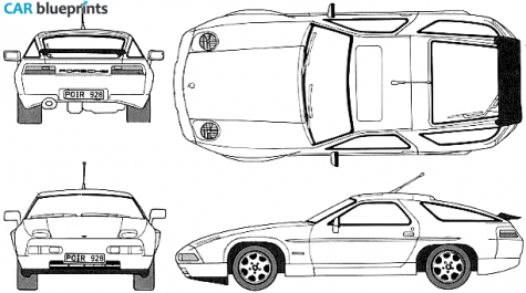 1989 Porsche 928 GTS Coupe blueprint