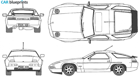 1989 Porsche 928 S4/GT Coupe blueprint