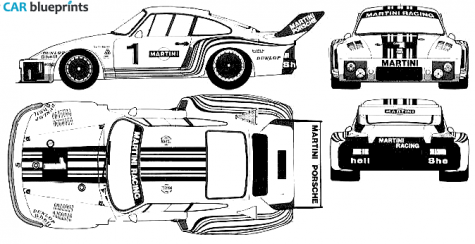 1976 Porsche 935 Coupe blueprint