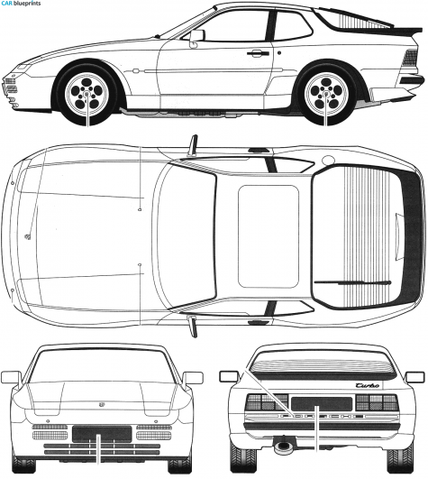 1985 Porsche 944 Turbo Coupe blueprint