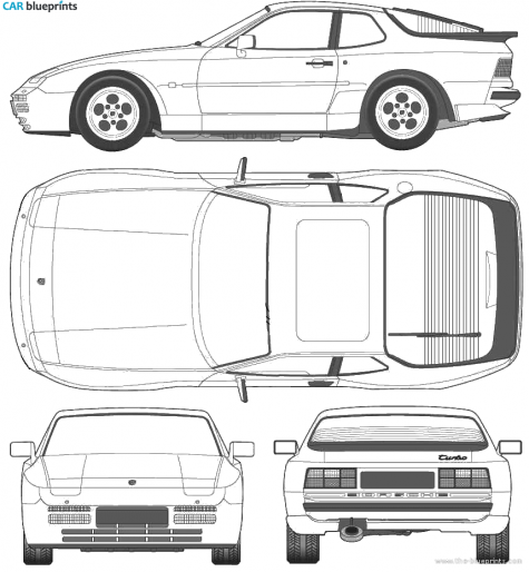 1987 Porsche 944 Turbo Coupe blueprint