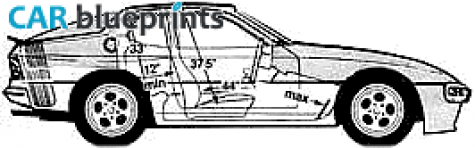 1987 Porsche 944 S Coupe blueprint