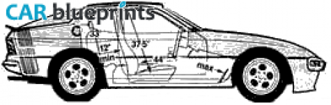 1987 Porsche 944 S Coupe blueprint