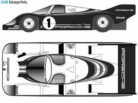 1982 Porsche 956C Coupe blueprint