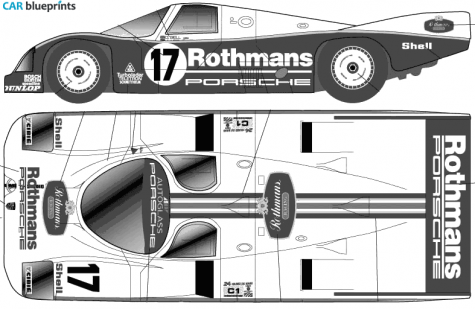 1983 Porsche 956 Coupe blueprint