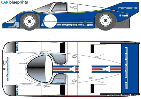 1983 Porsche 956B Coupe blueprint