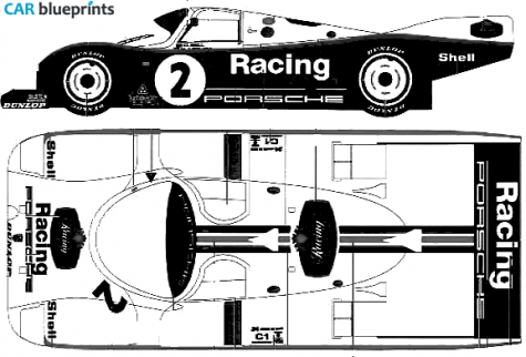 1988 Porsche 962C Le Mans Coupe blueprint