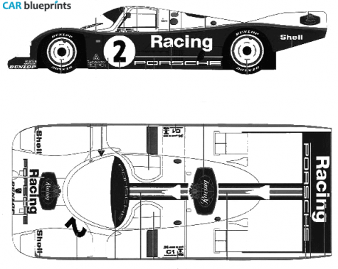 1985 Porsche 962C Le Mans Coupe blueprint