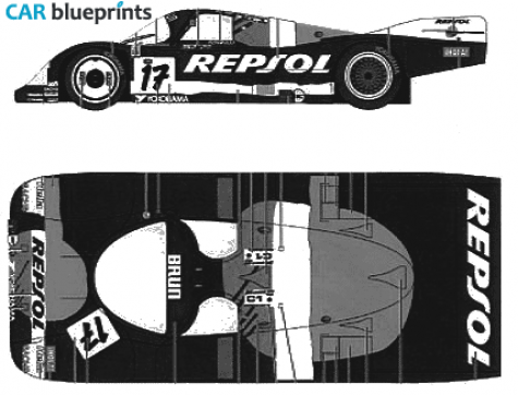 1989 Porsche 962C Le Mans Repsol Coupe blueprint