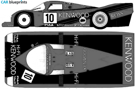 1989 Porsche 962C Le Mans Coupe blueprint