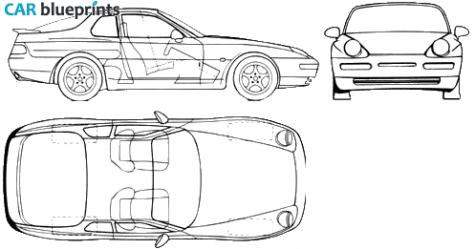 1992 Porsche 968 Coupe blueprint