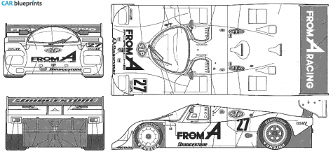 1984 Porsche 962 Coupe blueprint