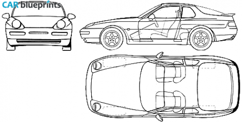 1992 Porsche 968 Coupe blueprint