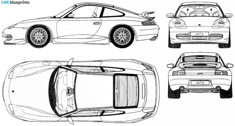 1999 Porsche 911 (996) GT3 Coupe blueprint