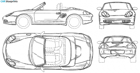 2005 Porsche 986 Boxster Roadster blueprint