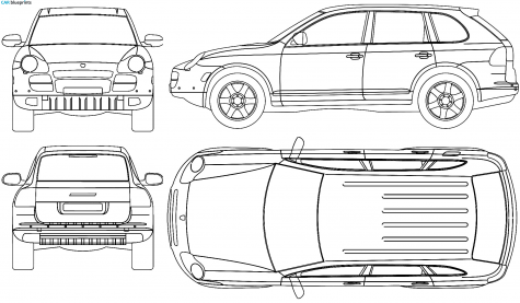 2008 Porsche 957 Cayenne SUV blueprint