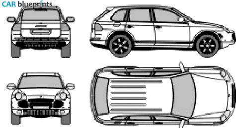 2005 Porsche 955 Cayenne Turbo SUV blueprint