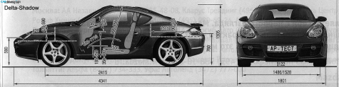 2005 Porsche 987 Cayman Coupe blueprint