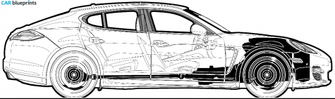 2010 Porsche Panamerica Turbo Hatchback blueprint