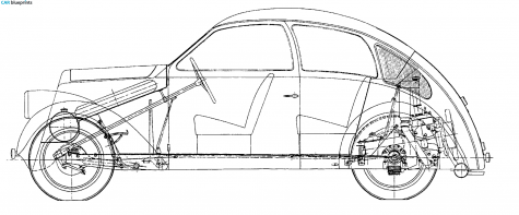 1931 Porsche Type 12 Limousine blueprint