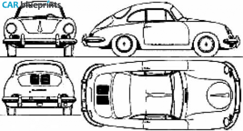 1948 Porsche 356 B Coupe blueprint