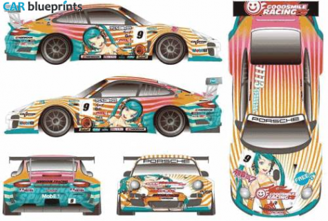 2010 Porsche 911 GT3R Coupe blueprint