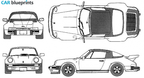 1989 Porsche 911 (930) Turbo 3.3 Cabriolet blueprint