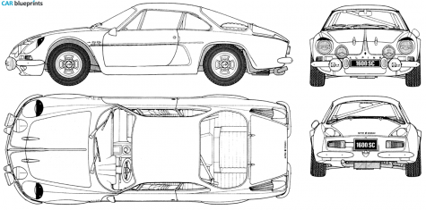 1973 Renault Alpine A110 1600 SC Coupe blueprint