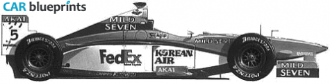 1998 Renault Benetton Mecachrome B198 F1 OW blueprint