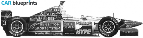 1996 Renault Benetton B196 F1 OW blueprint