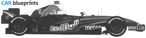 2007 Renault Red Bull RB3 F1 GP OW blueprint