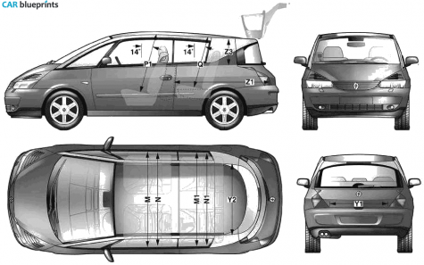 1992 Renault Avantime Coupe blueprint