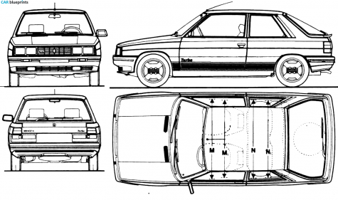 1984 Renault 11 Turbo Hatchback blueprint