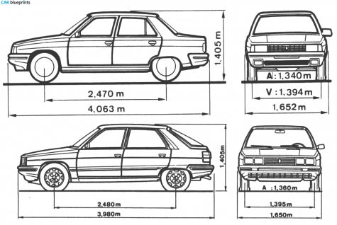 1988 Renault 11 Sedan blueprint