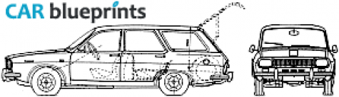 1989 Renault 12 TL Break Wagon blueprint