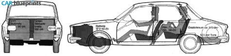 1970 Renault 12 TL Sedan blueprint