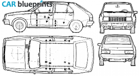 1977 Renault 14 TL Hatchback blueprint